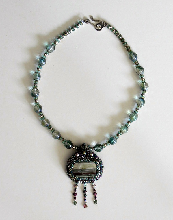 Blue Sea Cabonchon Necklace 2