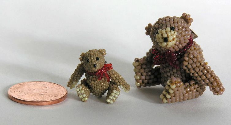 Micro Miniature Tan Bears Sitting 1