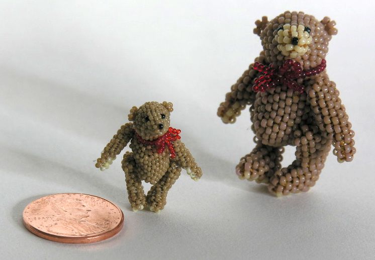 Micro Miniature Tan Bears Standing 1